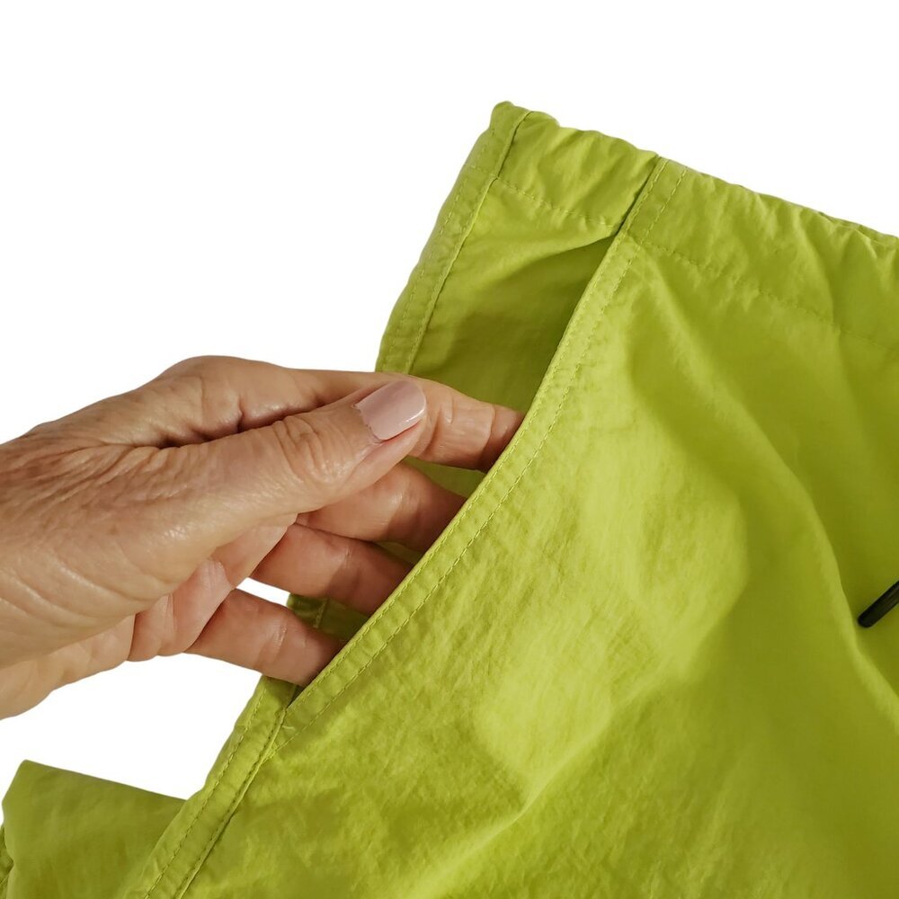Tinseltown Bright Lime Green Chartreuse Parachute Pants Oversized Y2K Size S - Picture 7 of 16